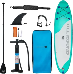 10'6" x 33" x 6" Paddle Board, Extra Wide Inflatable Stand Up Paddle Board with Premium Accessories, Non-Slip Comfortable Deck for Youth & Adults of All Skill Levels