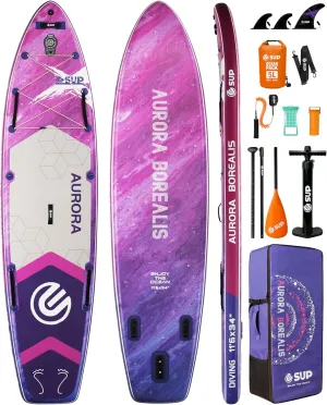 116 34" Extra Wide Inflatable Paddle Board with Premium SUP Paddle Board Accessories, Wide Stable Stand Up Paddleboards for Adults/425lb/Family/Yoga/Beginner, with Shoulder Strap,Dual-Action Pump