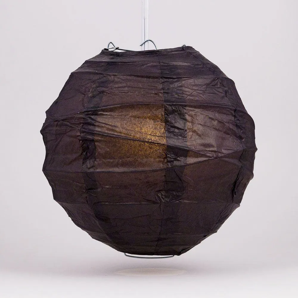 12 PACK | 12"  Black Crisscross Ribbing, Hanging Paper Lantern Combo Set