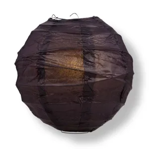 12 PACK | 12"  Black Crisscross Ribbing, Hanging Paper Lantern Combo Set