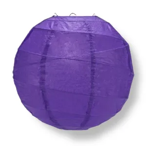 12 PACK | 12"  Plum Purple Crisscross Ribbing, Hanging Paper Lantern Combo Set