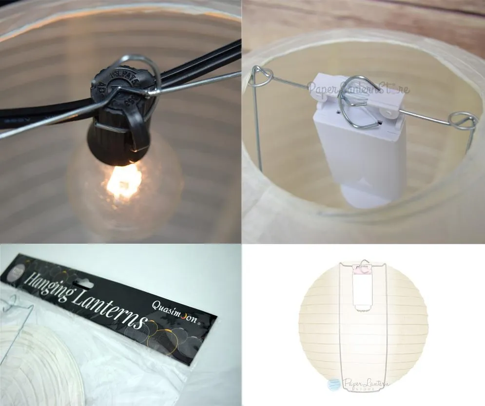 12 PACK | 12"  Silver Crisscross Ribbing, Hanging Paper Lantern Combo Set