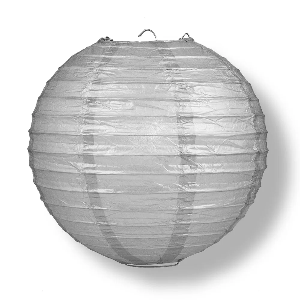 12-pc Silver / White New Year's Eve Celebration Party Pack Paper Lantern Combo Set