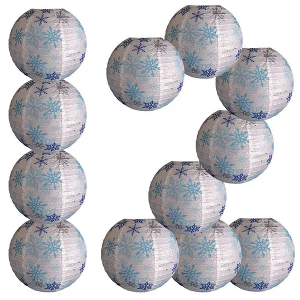 14 Inch White Snowflake Christmas Holiday Paper Lantern