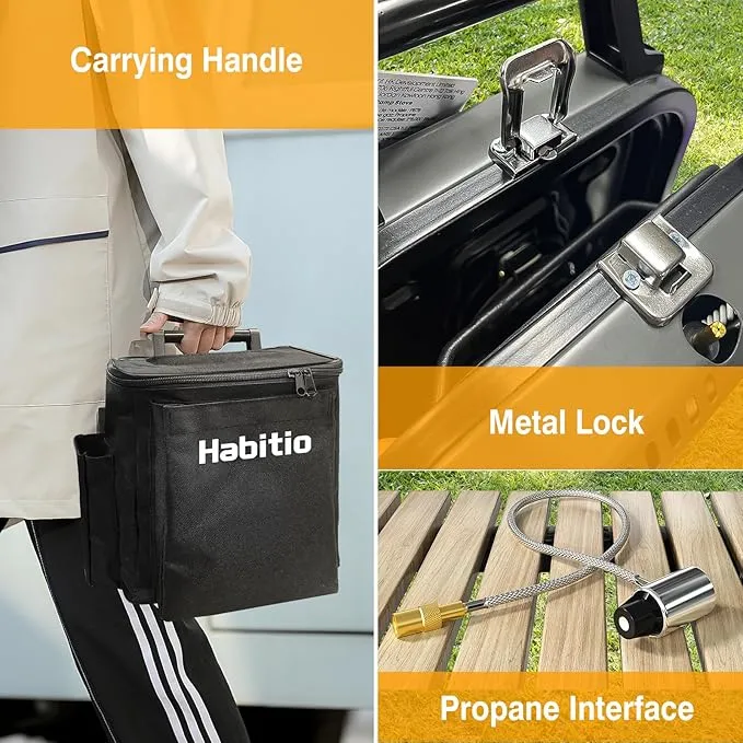 2-Burner Camping Stove Foldable, Portable Propane Camp Stove with 16000 BTU Adjustable Burners and Piezo Ignition, Folding Stove with Carry Bag & Handle for Camping, Tailgating, Backyard BBQ