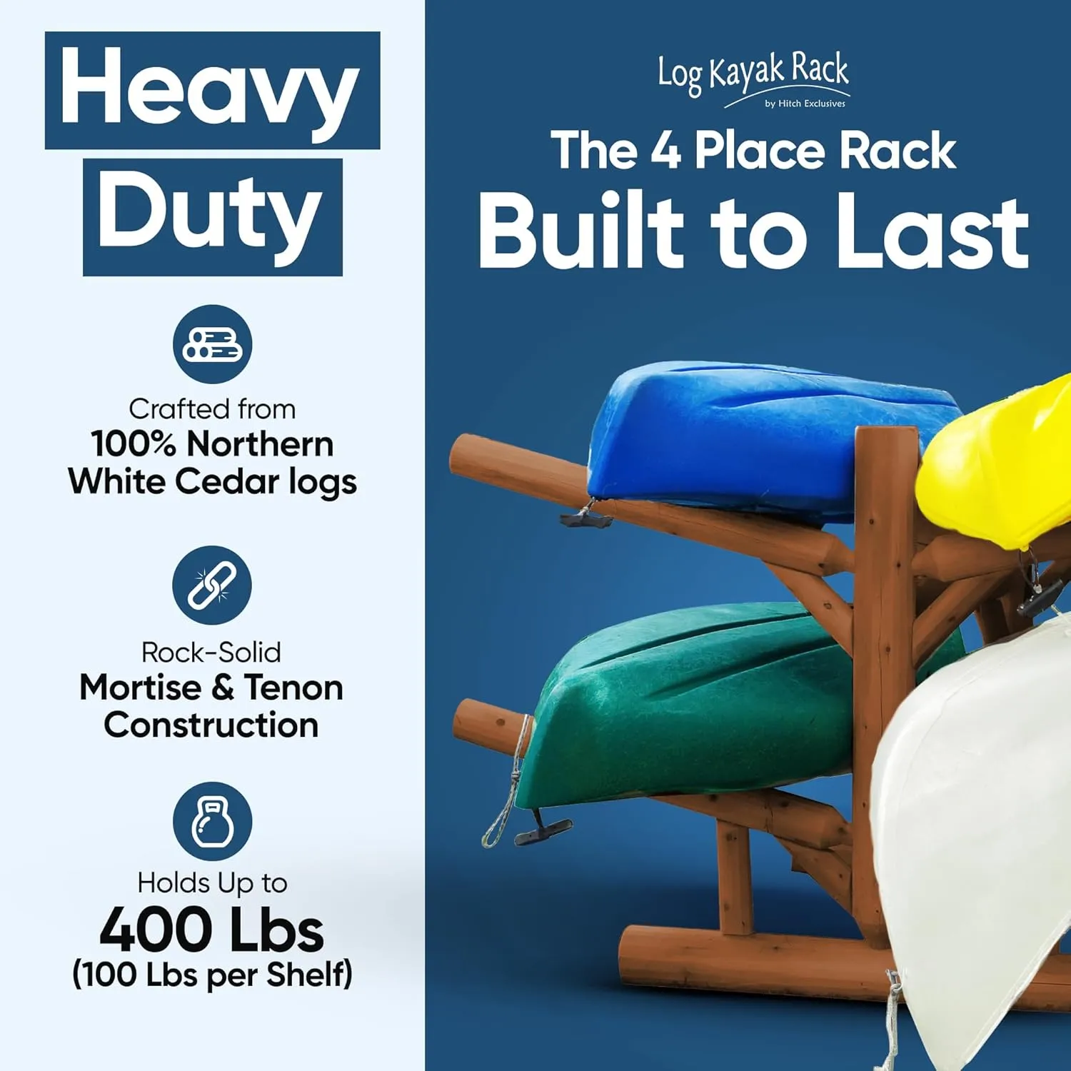 4-Place Kayak/Canoe Rack, Freestanding Kayak Storage Rack, Kayak Racks for Outdoor Storage, SUP or Canoe Storage Rack