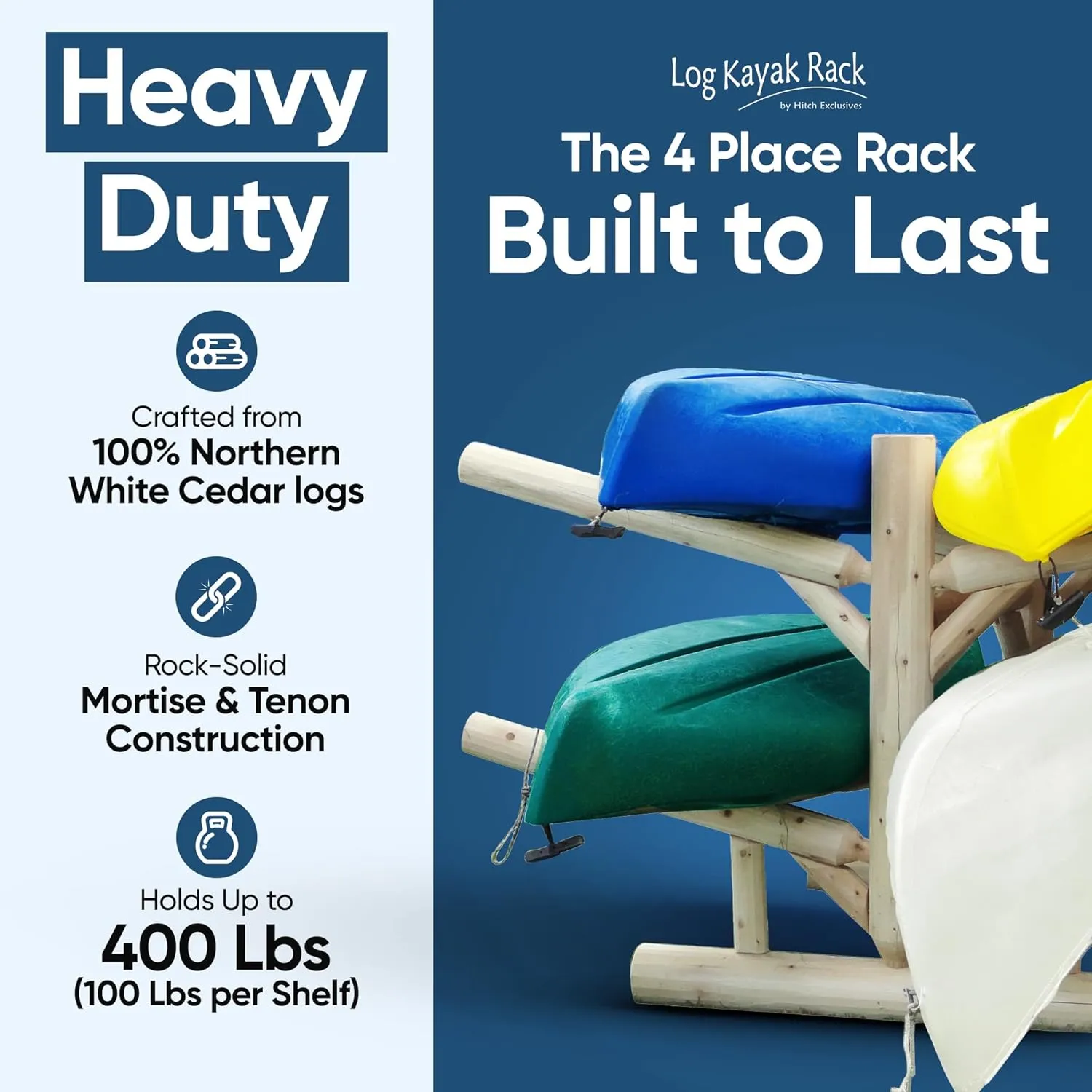 4-Place Kayak/Canoe Rack, Freestanding Kayak Storage Rack, Kayak Racks for Outdoor Storage, SUP or Canoe Storage Rack