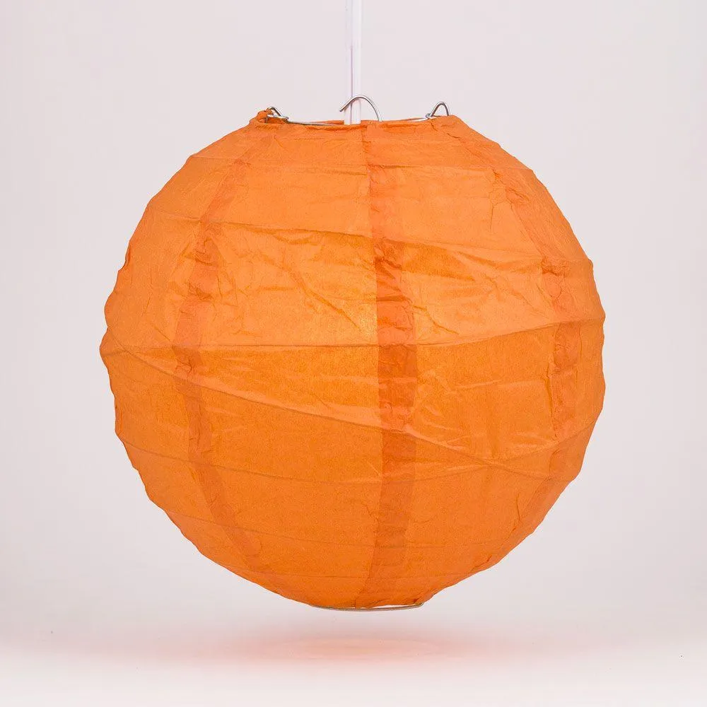 5-Pack 12 Inch Persimmon Orange Free-Style Ribbing, Hanging Paper Lanterns