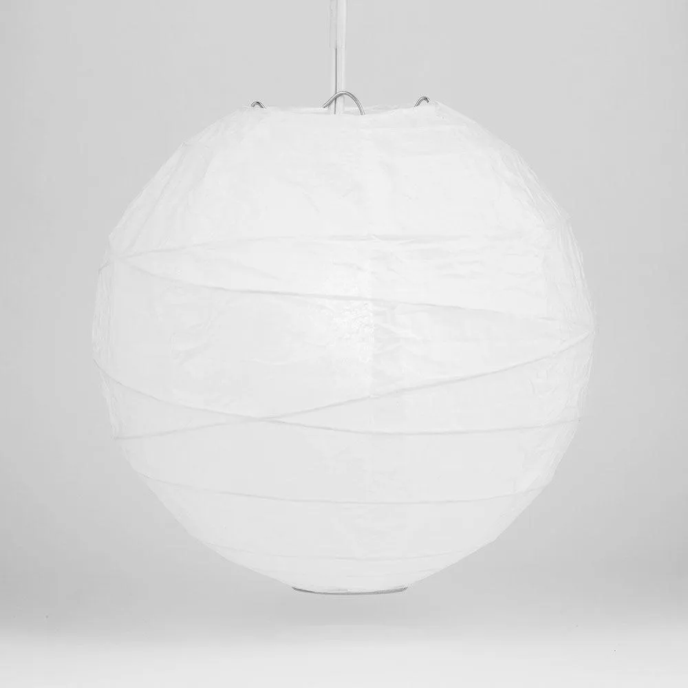 50-Pack 24 Inch White Free-Style Ribbing Round Paper Lantern