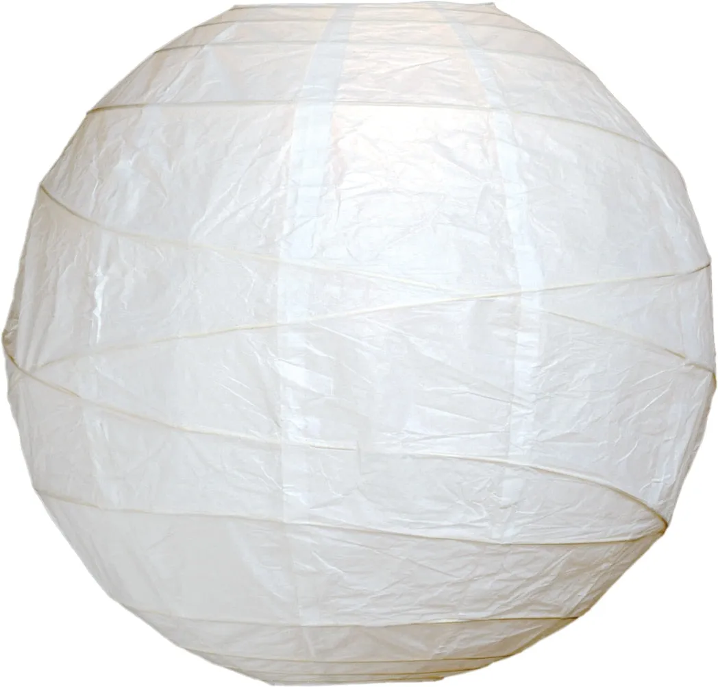 50-Pack 24 Inch White Free-Style Ribbing Round Paper Lantern
