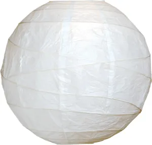 50-Pack 24 Inch White Free-Style Ribbing Round Paper Lantern