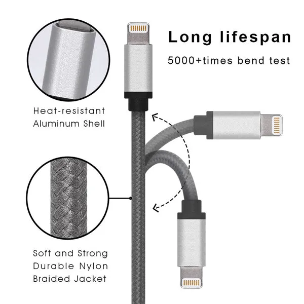 6ft USB Cable, Braided Wire Power Charger Cord - AWR15