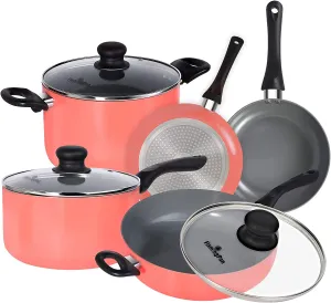 8-Piece Nonstick Pots and Pans Sets Ceramic Coating
