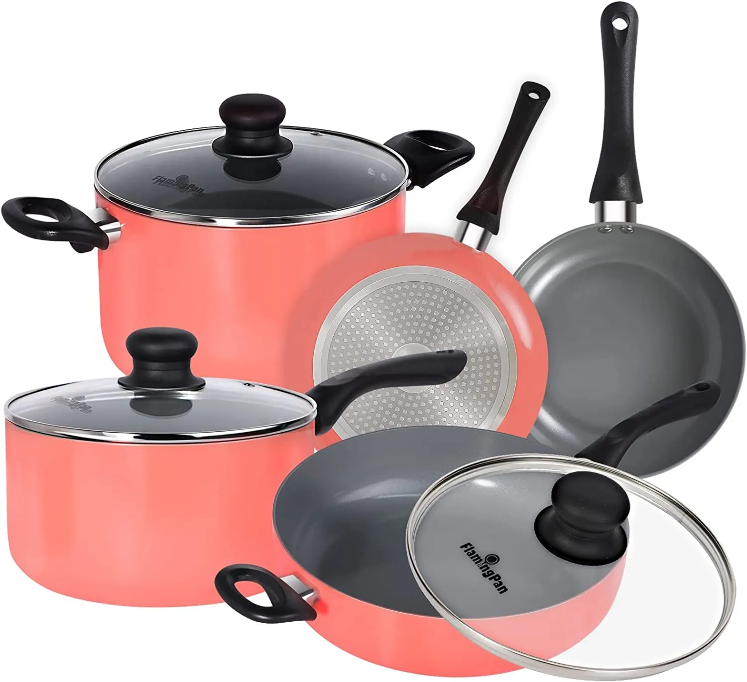 8-Piece Nonstick Pots and Pans Sets Ceramic Coating