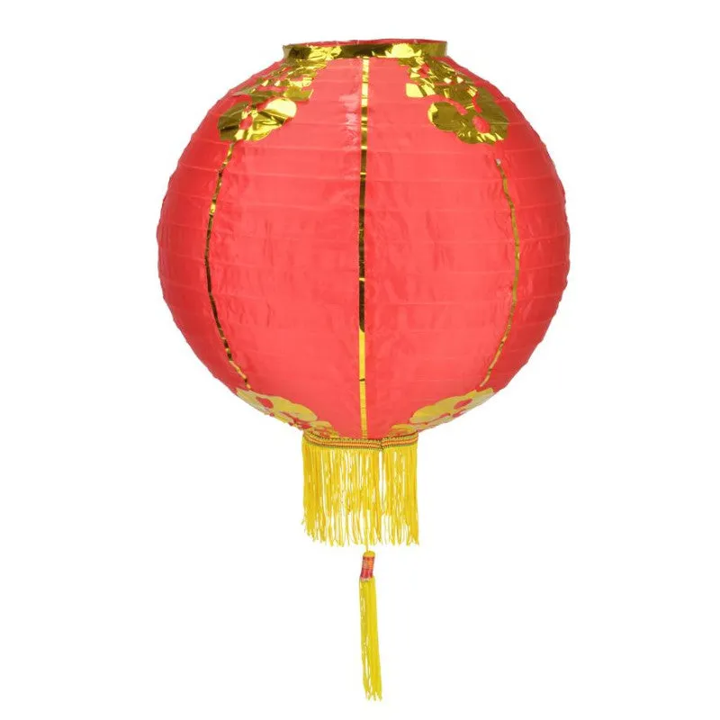 8" Red Traditional Nylon Chinese New Year Lantern w/Tassel