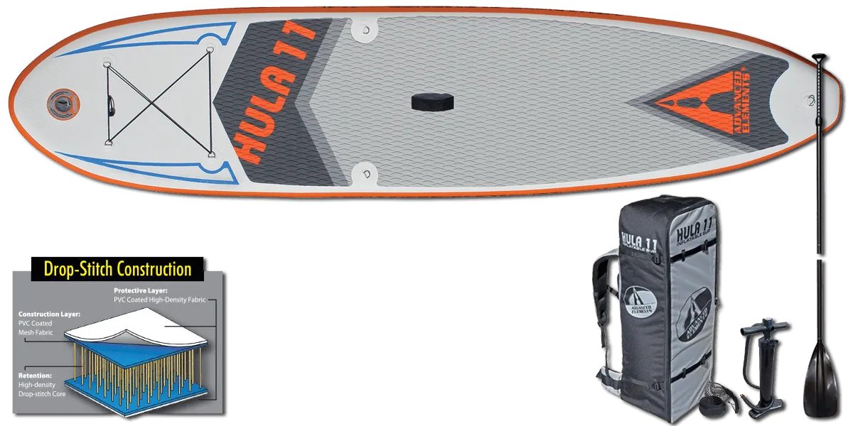 Advanced Elements Hula 11 Inflatable SUP w/ Paddle, Pump, Leash & Pack