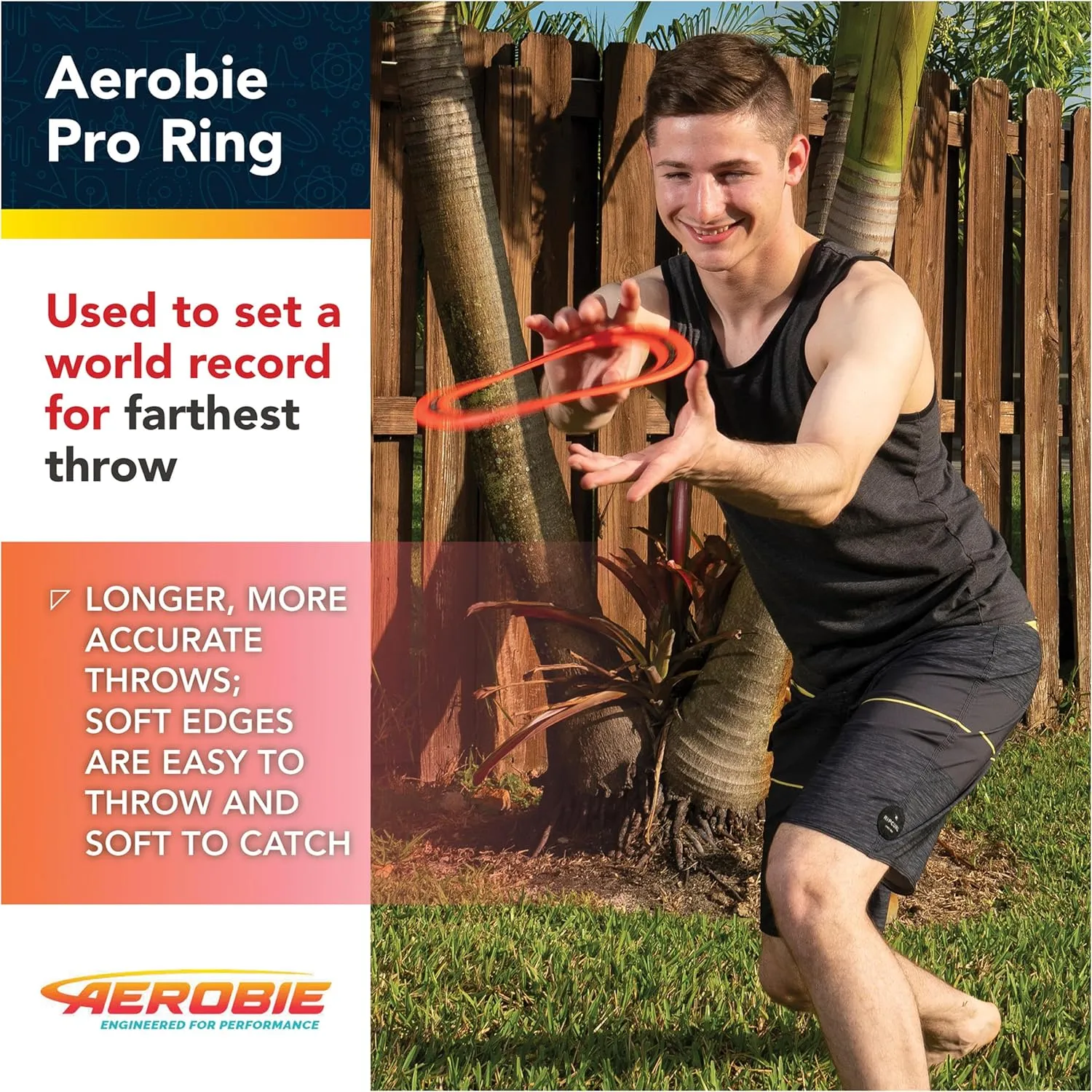 Aerobie Pro Ring Outdoor Flying Disc, 14 inches, Orange