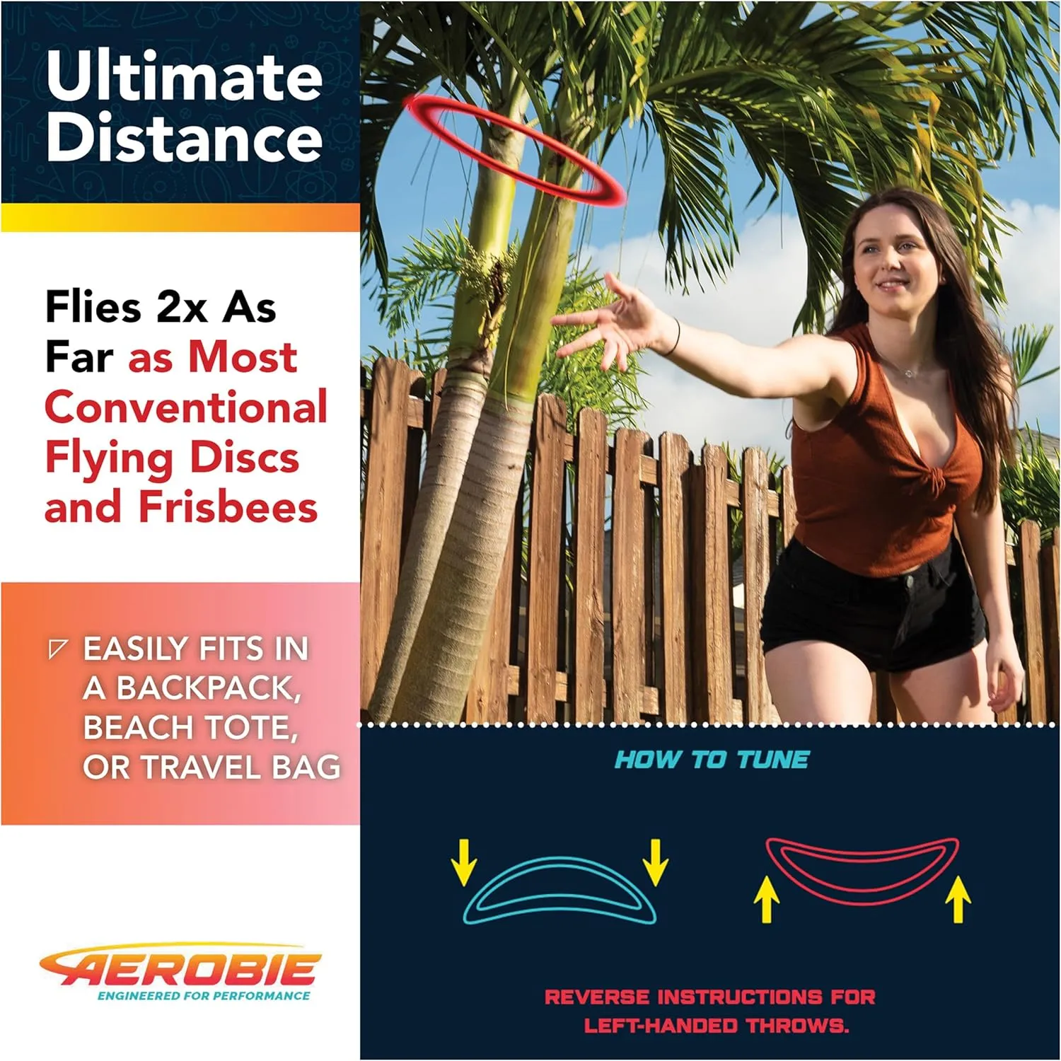 Aerobie Pro Ring Outdoor Flying Disc, 14 inches, Orange