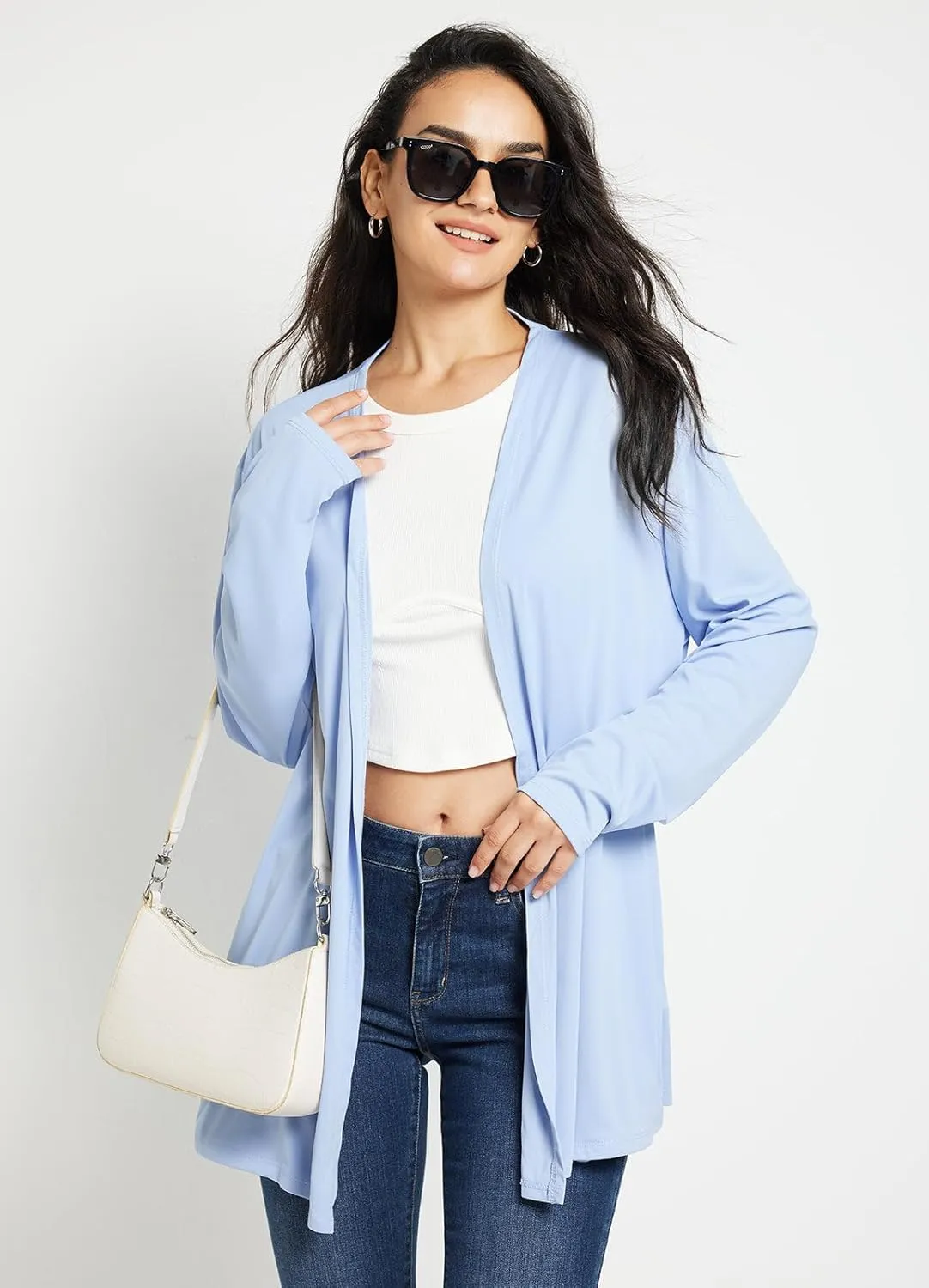 baleaf Women's Lightweight Cardigan with Pockets Long Sleeve Shirts Open Front Casual Loose Jackets Soft Drape
