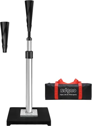 Baseball/Softball Batting Tee-(24"-47") Height Adjustable Premium Portable Baseball Tee with 2 Ultra- Flexible Rubber Tops and Heavy Duty Base for Teens/Adults