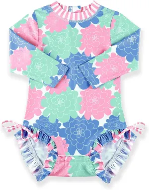 BesserBay Baby Girl's UPF 50  Sun Protection Swimsuit One Piece 3/4 Sleeve Rash Guard 0-36 Months