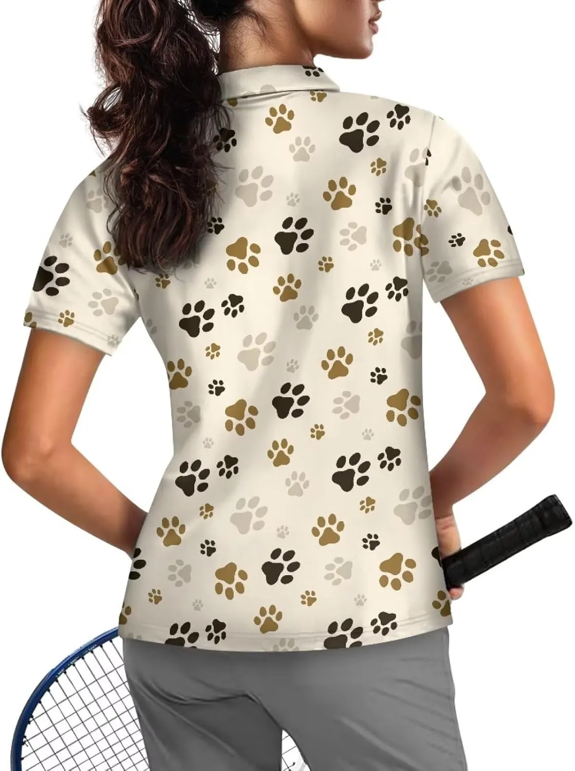 Biyejit Womens Golf Polo Shirts 1/4 Zip Up Short Sleeve Quick Dry Workout Tops Sun Protection Tennis Shirts Slim Fit