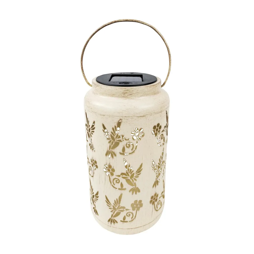 Bliss 9" Tall Decorative Solar LED Lantern Lights 2-Pack - Humming Bird