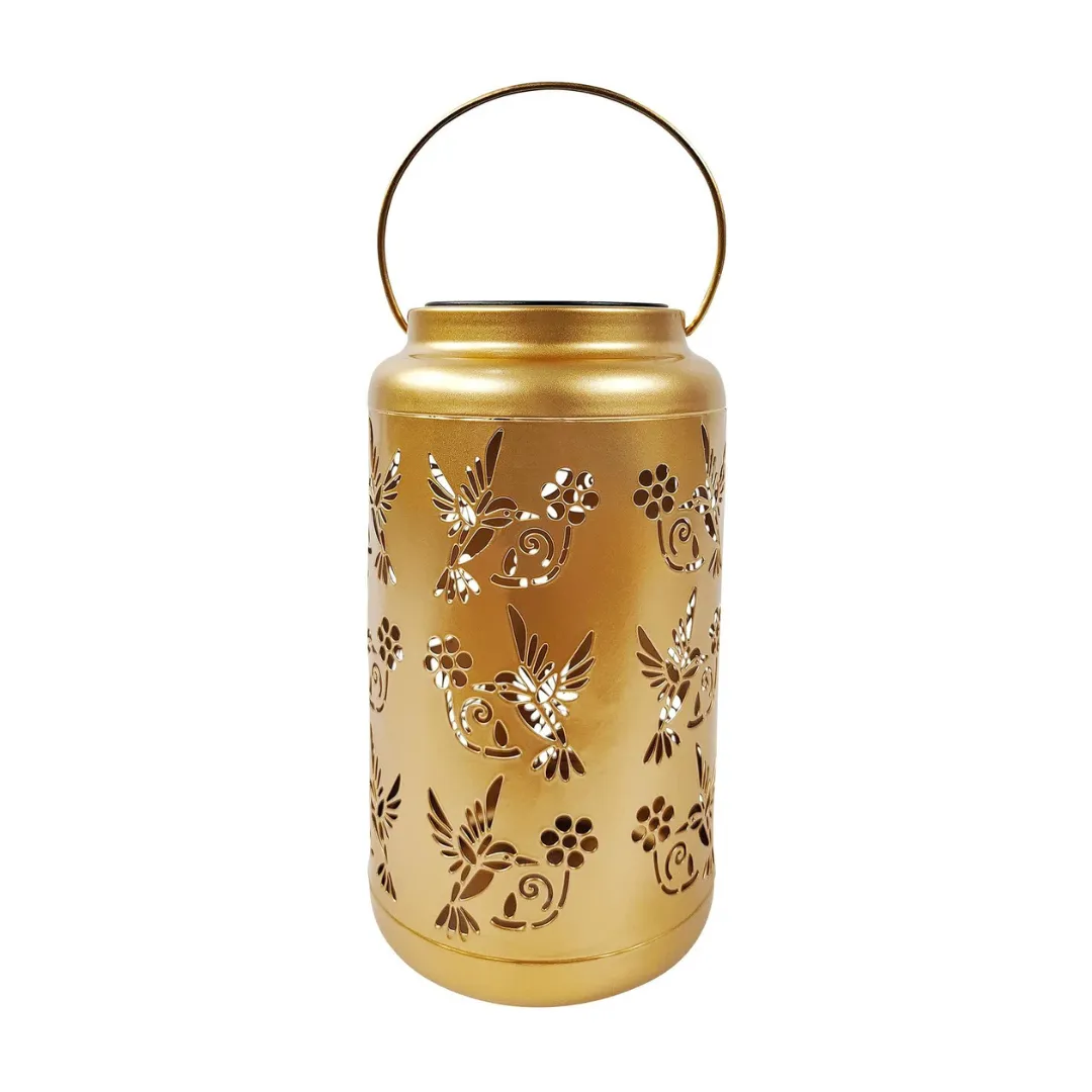 Bliss 9" Tall Decorative Solar LED Lantern Lights 2-Pack - Humming Bird