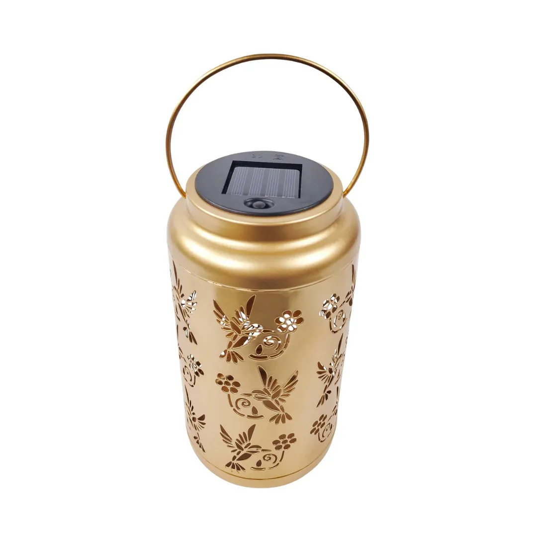 Bliss 9" Tall Decorative Solar LED Lantern Lights 2-Pack - Humming Bird