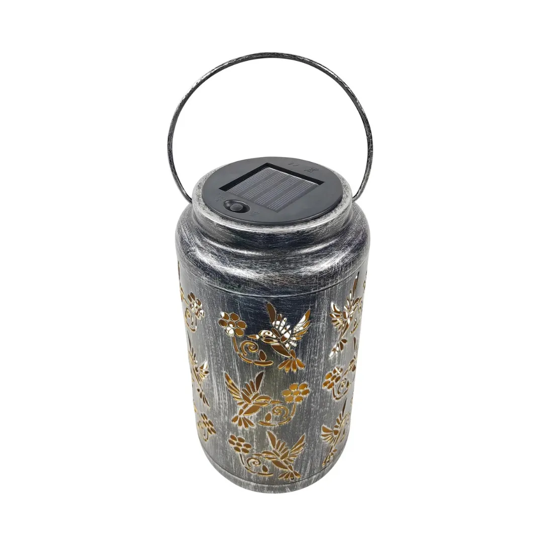 Bliss 9" Tall Decorative Solar LED Lantern Lights 2-Pack - Humming Bird