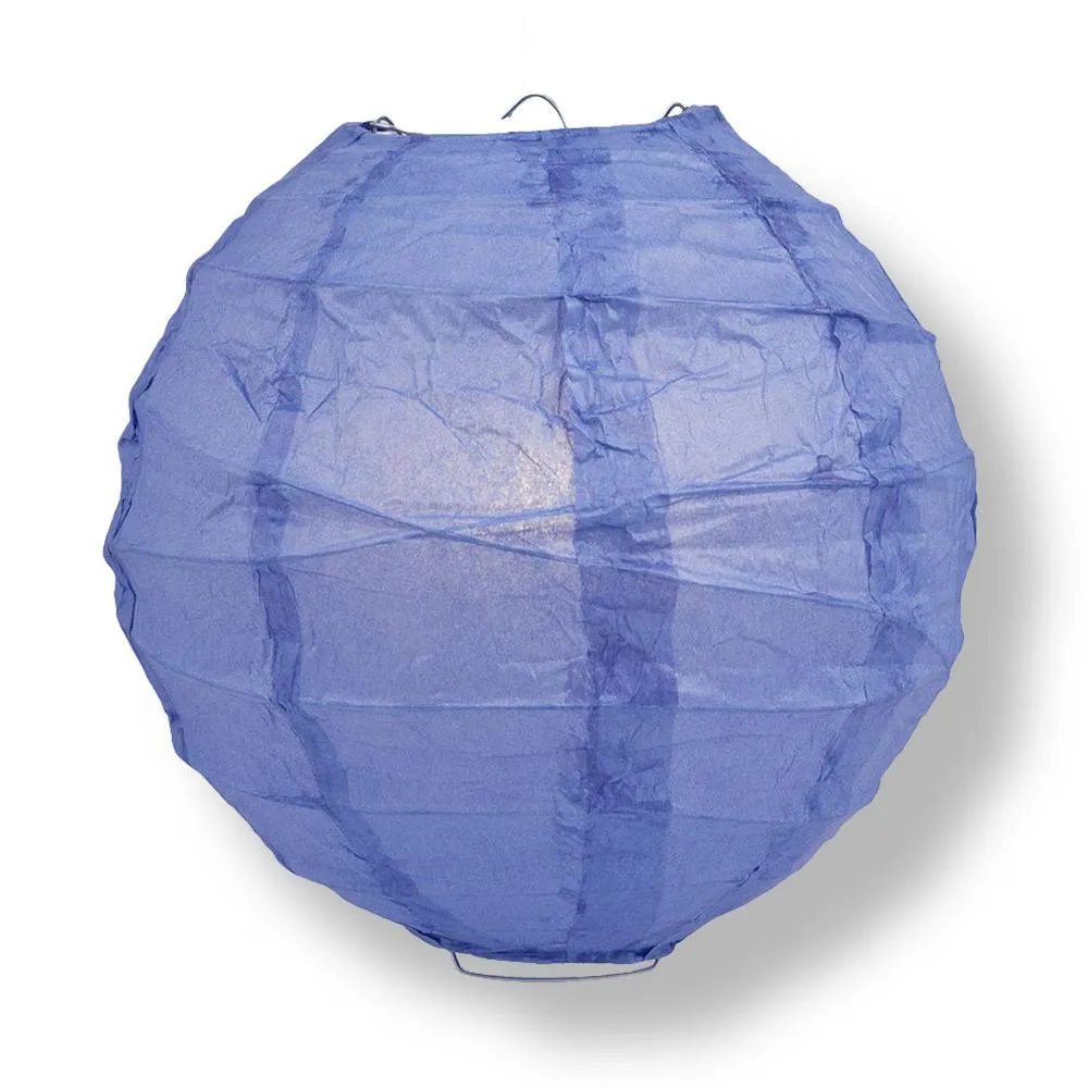 BLOWOUT 20" Very Periwinkle / Astra Blue Round Paper Lantern, Crisscross Ribbing, Chinese Hanging Wedding & Party Decoration