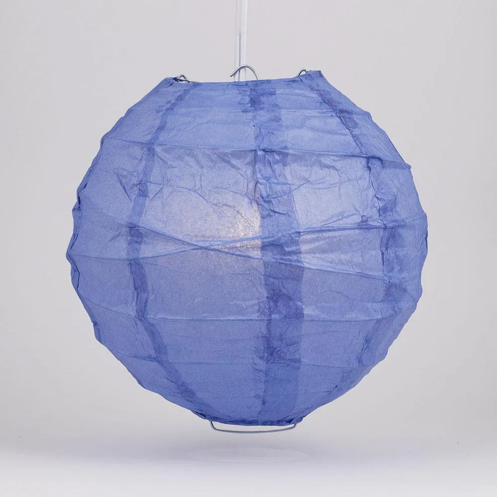 BLOWOUT 20" Very Periwinkle / Astra Blue Round Paper Lantern, Crisscross Ribbing, Chinese Hanging Wedding & Party Decoration