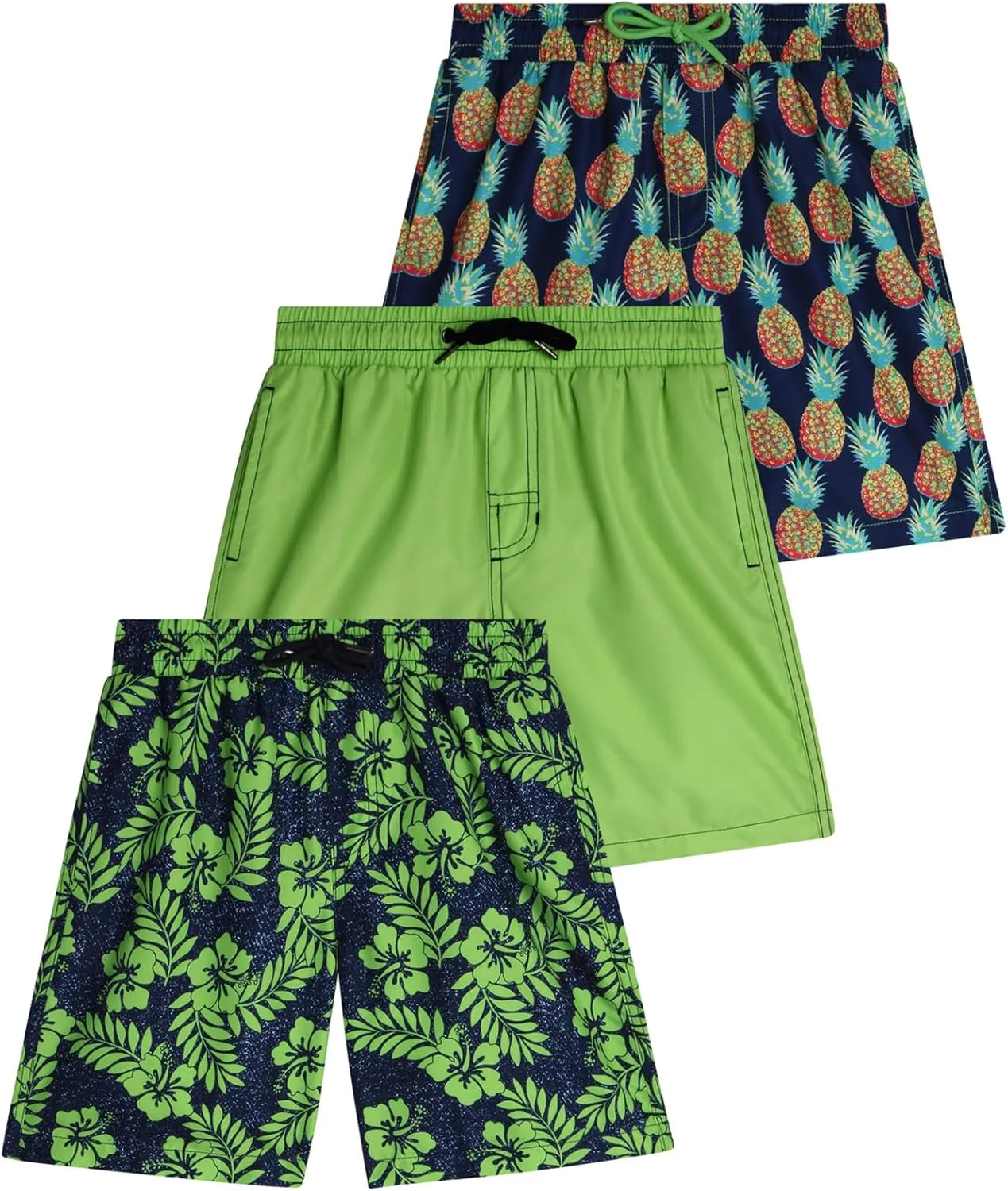 Boys Swim Trunks - 3 Pack Quick Dry Board Shorts for Boys, UPF 50  Beach Swimwear for Kids (Sizes: 8-14)