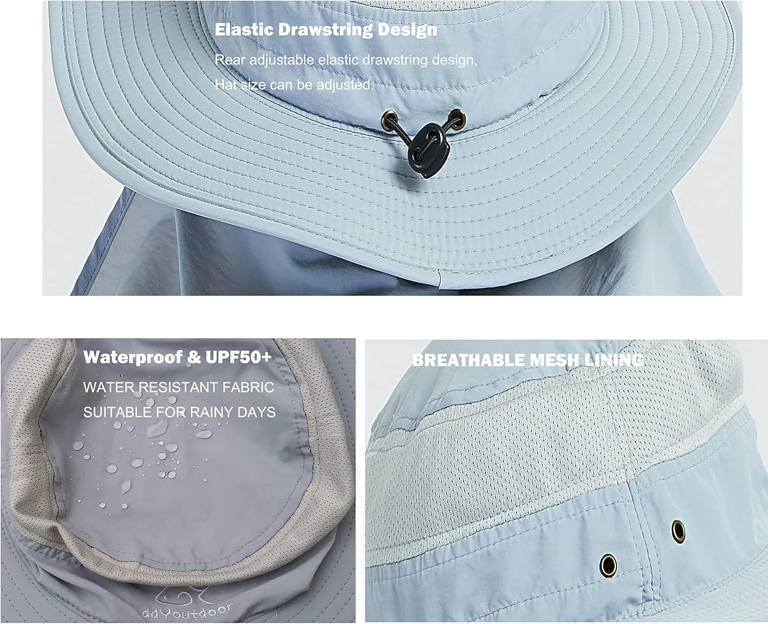 DDYOUTDOOR 07-281 Fashion Summer Outdoor Sun Protection Fishing Cap Neck Face Flap Hat Wide Brim