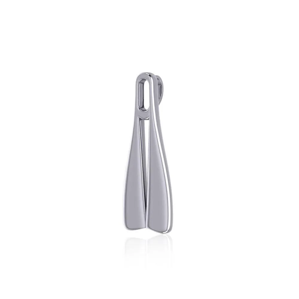 Double Diving Fin Silver Pendant TPD5152