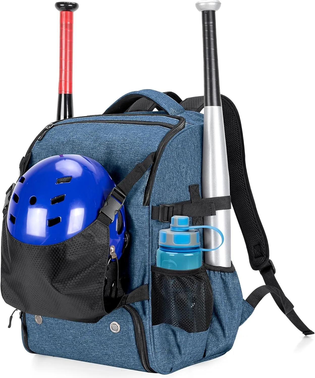 DSLEAF Baseball Backpack for 4 Bats, Softball Bag with External Helmet Holder and Separate Shoe Space Up to US Mens 13
