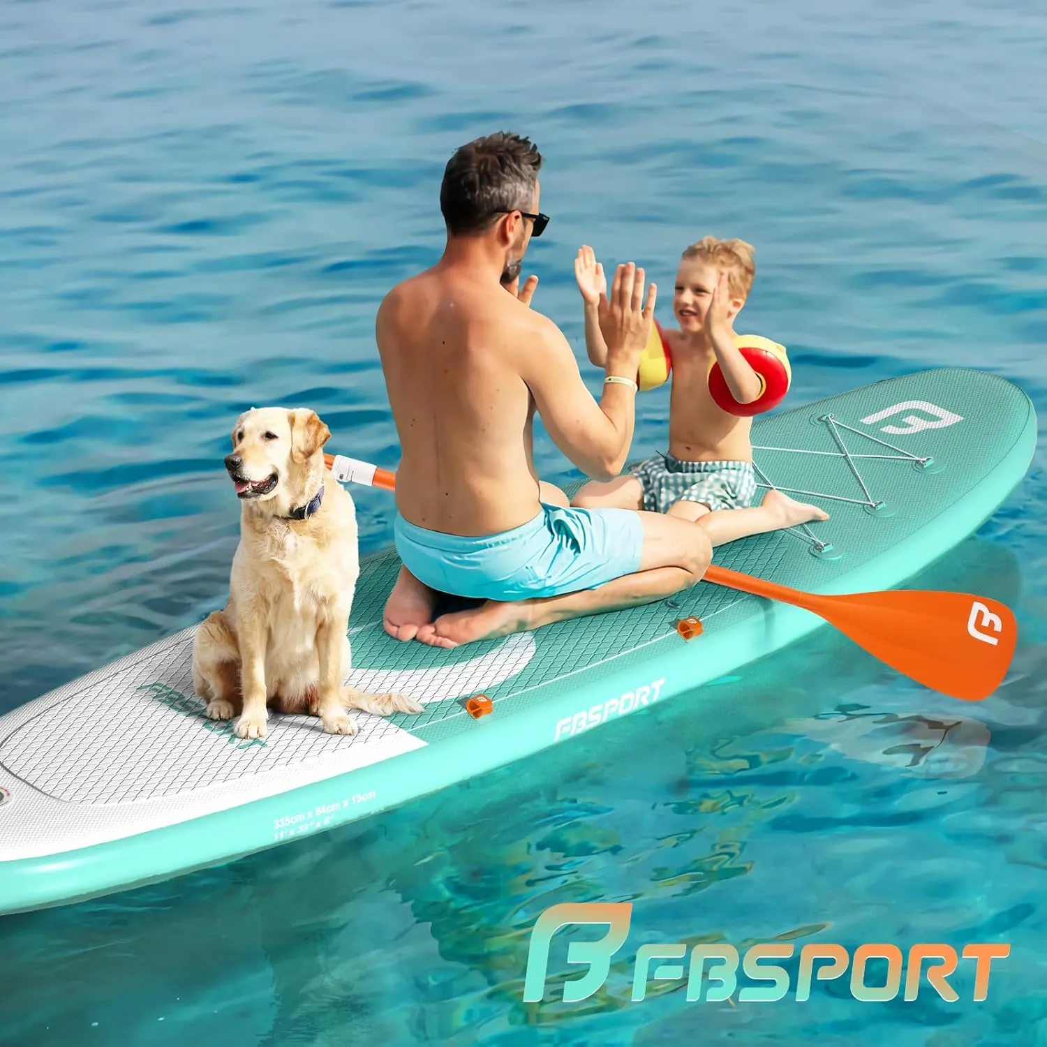 FBSPORT 11' Premium Stand Up Paddle Board, Yoga Board with SUP Accessories & Carry Bag | Wide Stance, Surf Control, Non-Slip Deck, Leash, Paddle and Pump for Youth & Adult