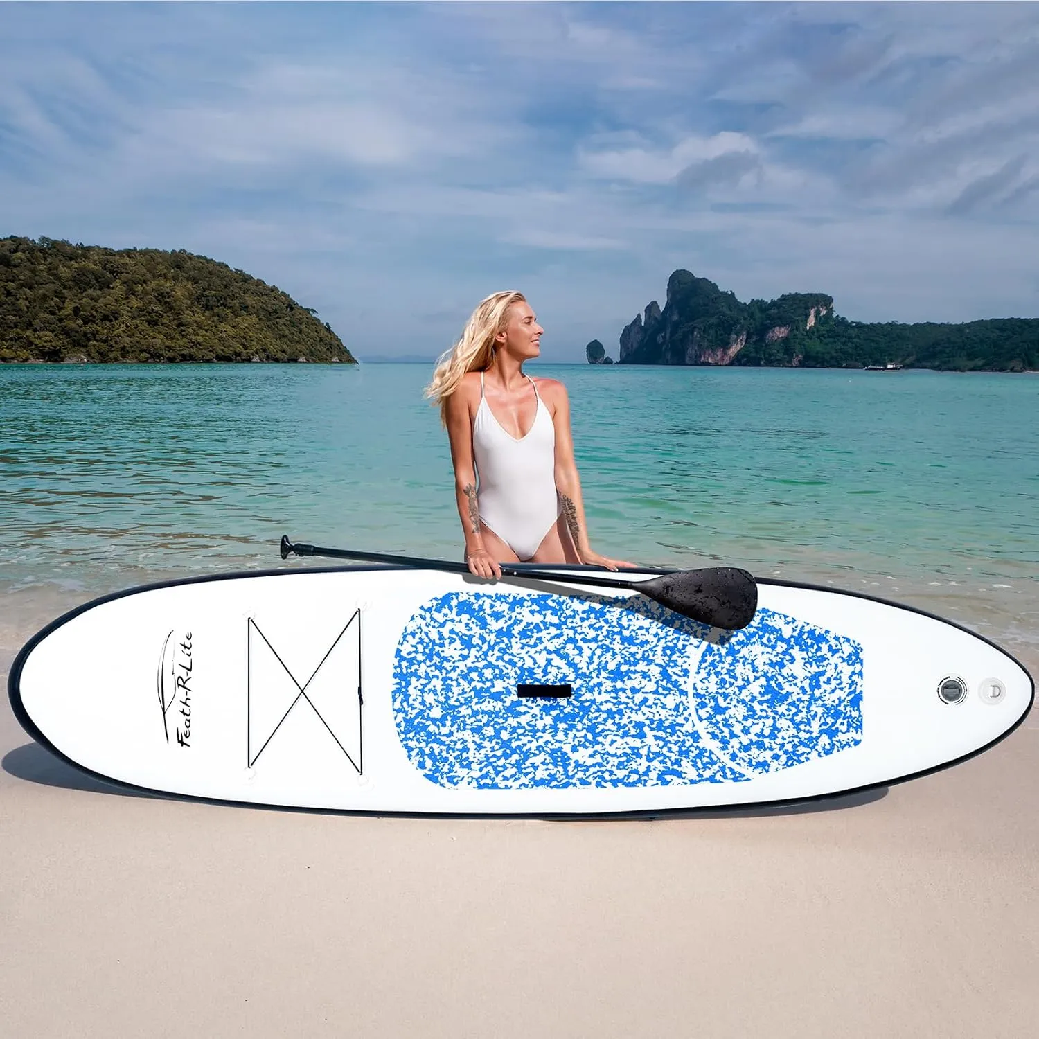 FEATH-R-LITE Inflatable Ultra-Light 10'30''/10'6''33'' Stand Up Paddle Board for All Skill Levels with Premium SUP Paddleboard Accessories,Non-Slip Comfort Deck for Youth & Adults