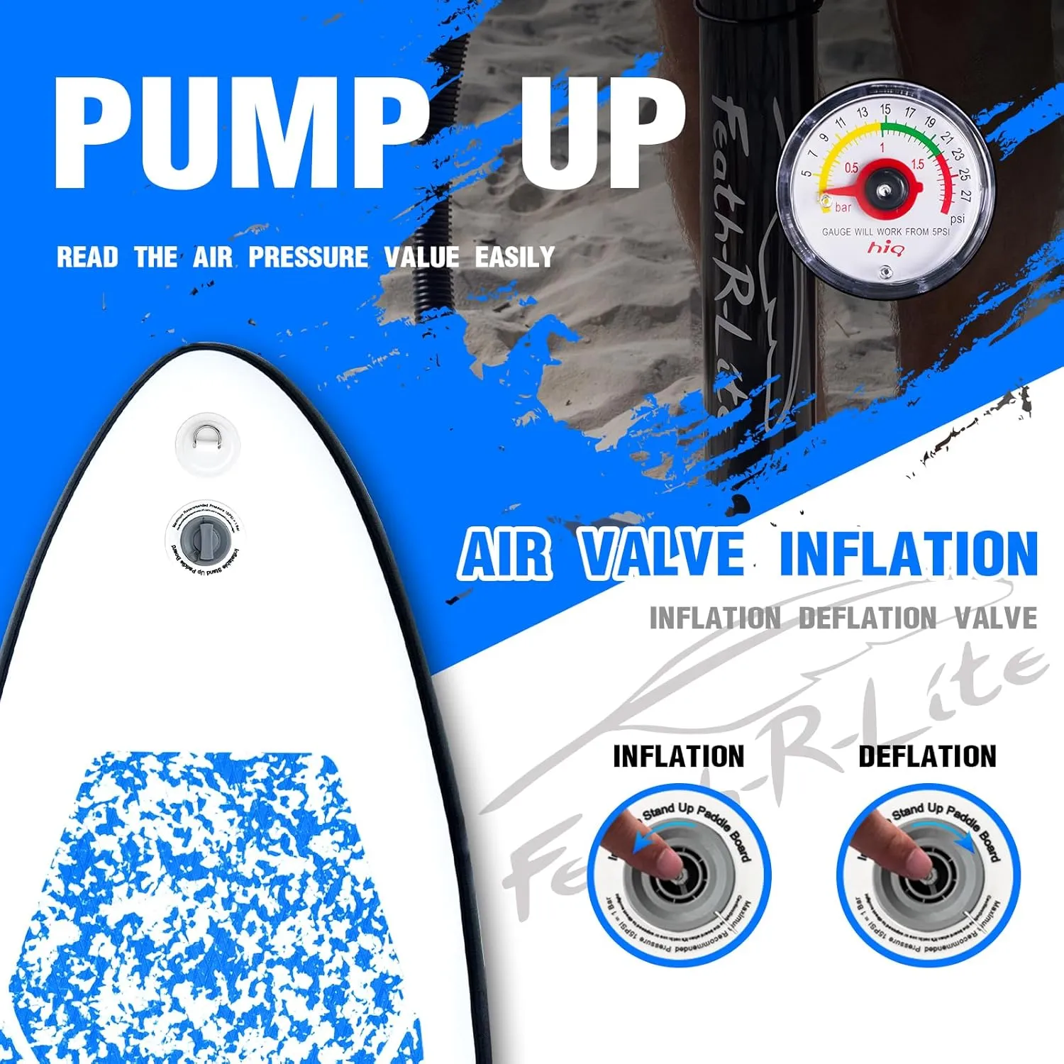 FEATH-R-LITE Inflatable Ultra-Light 10'30''/10'6''33'' Stand Up Paddle Board for All Skill Levels with Premium SUP Paddleboard Accessories,Non-Slip Comfort Deck for Youth & Adults