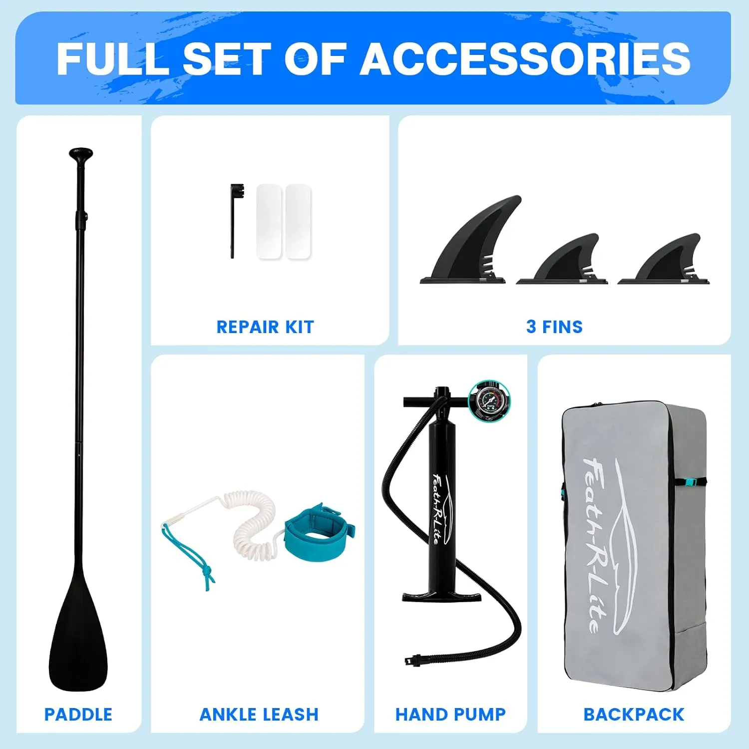 FEATH-R-LITE Inflatable Ultra-Light 10'30''/10'6''33'' Stand Up Paddle Board for All Skill Levels with Premium SUP Paddleboard Accessories,Non-Slip Comfort Deck for Youth & Adults