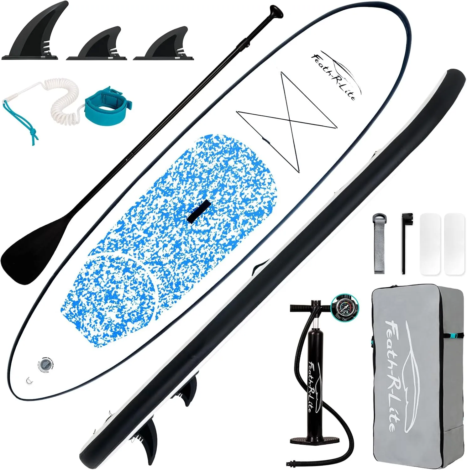 FEATH-R-LITE Inflatable Ultra-Light 10'30''/10'6''33'' Stand Up Paddle Board for All Skill Levels with Premium SUP Paddleboard Accessories,Non-Slip Comfort Deck for Youth & Adults
