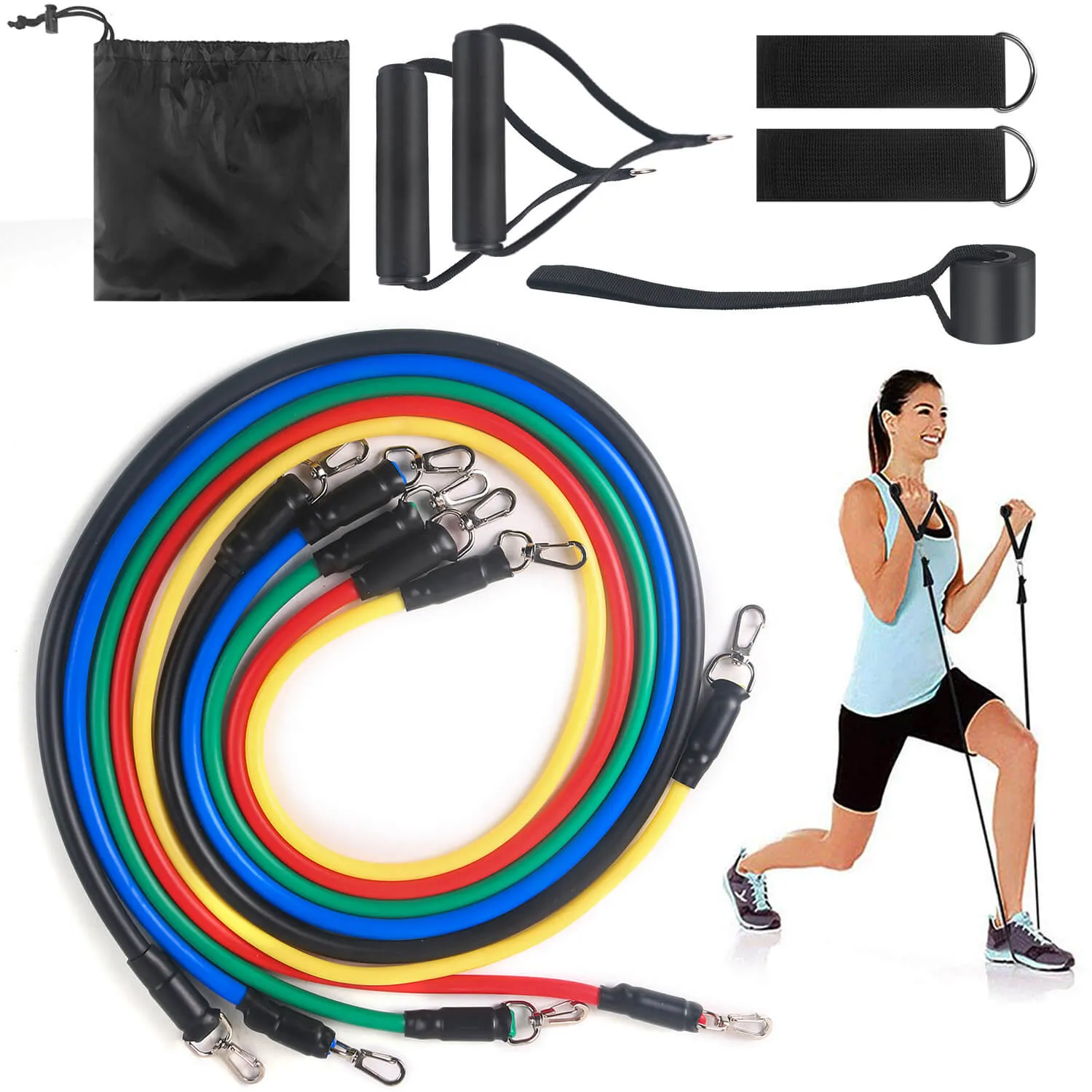 FlexReal 11pcs Set Resistance Band | Full Body Fitness Exercise Band