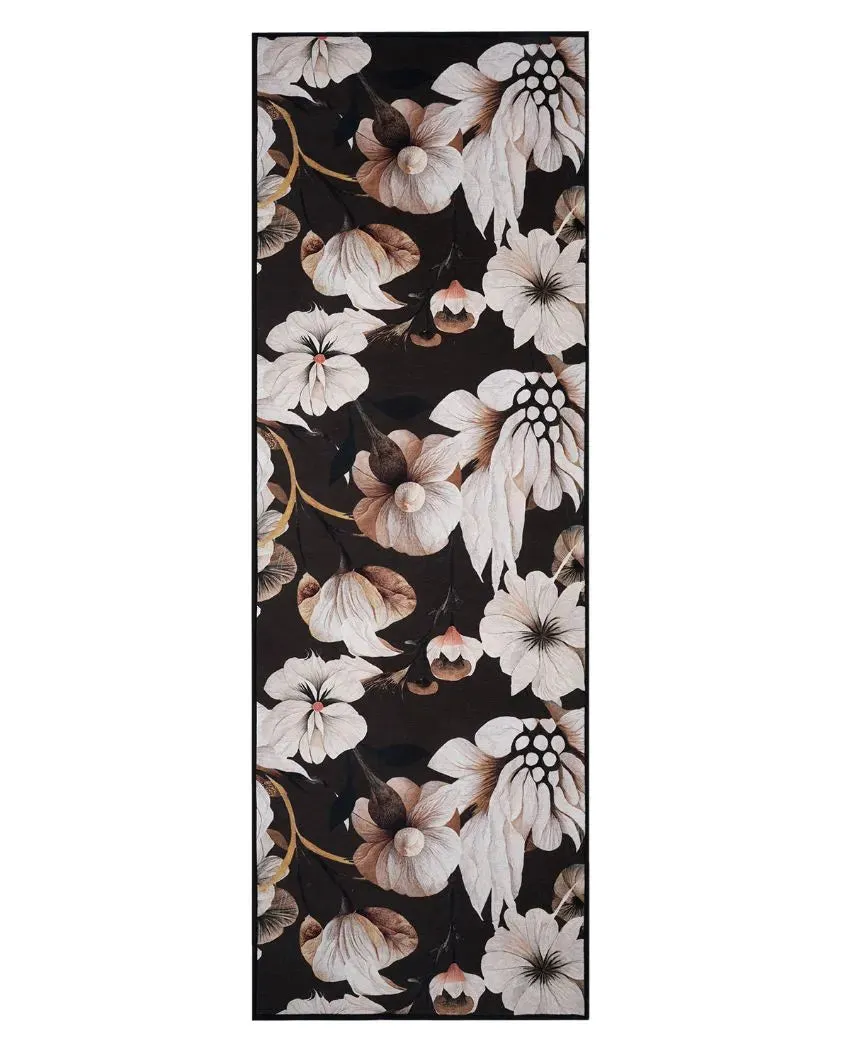 Floral Print Non Slip Polyester Yoga Mat | 70 x 23 inches