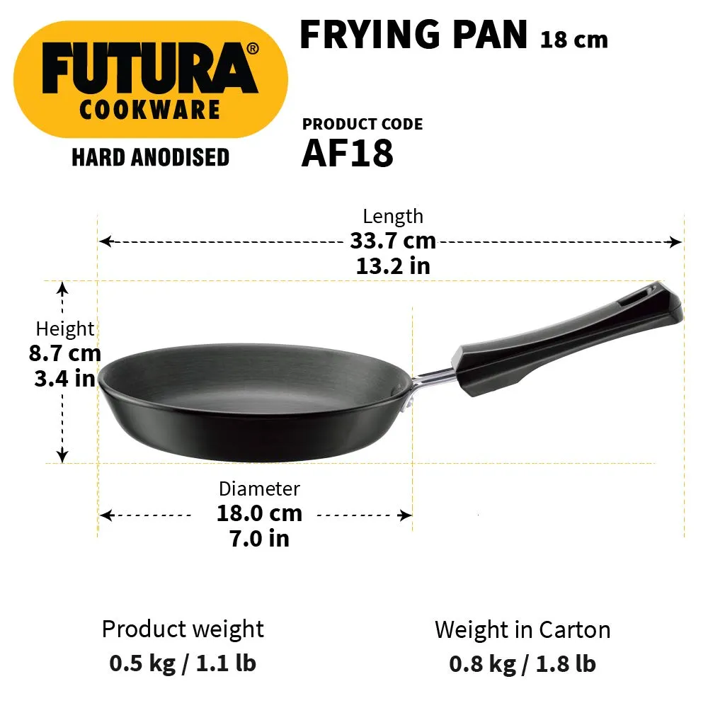 Hawkins - NDT 28 Futura Non-Stick Dosa Tava, 28 cm, Black & Hawkins - AF 18 Futura Hard Anodised Frying Pan, 18Cm