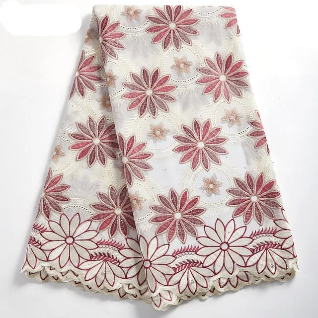 High Quality Ankara Cotton Lace Fabric White
