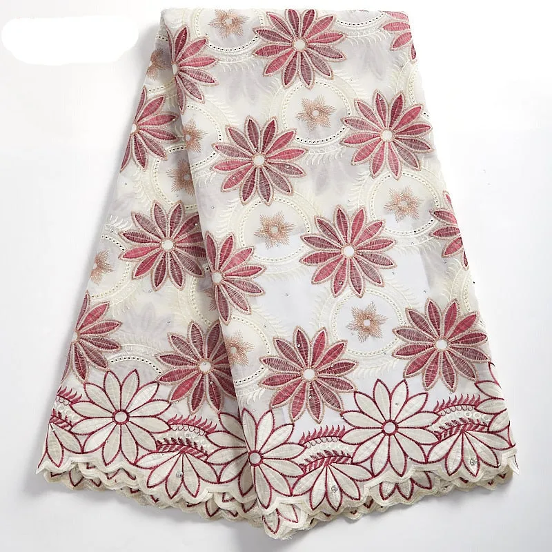 High Quality Ankara Cotton Lace Fabric White