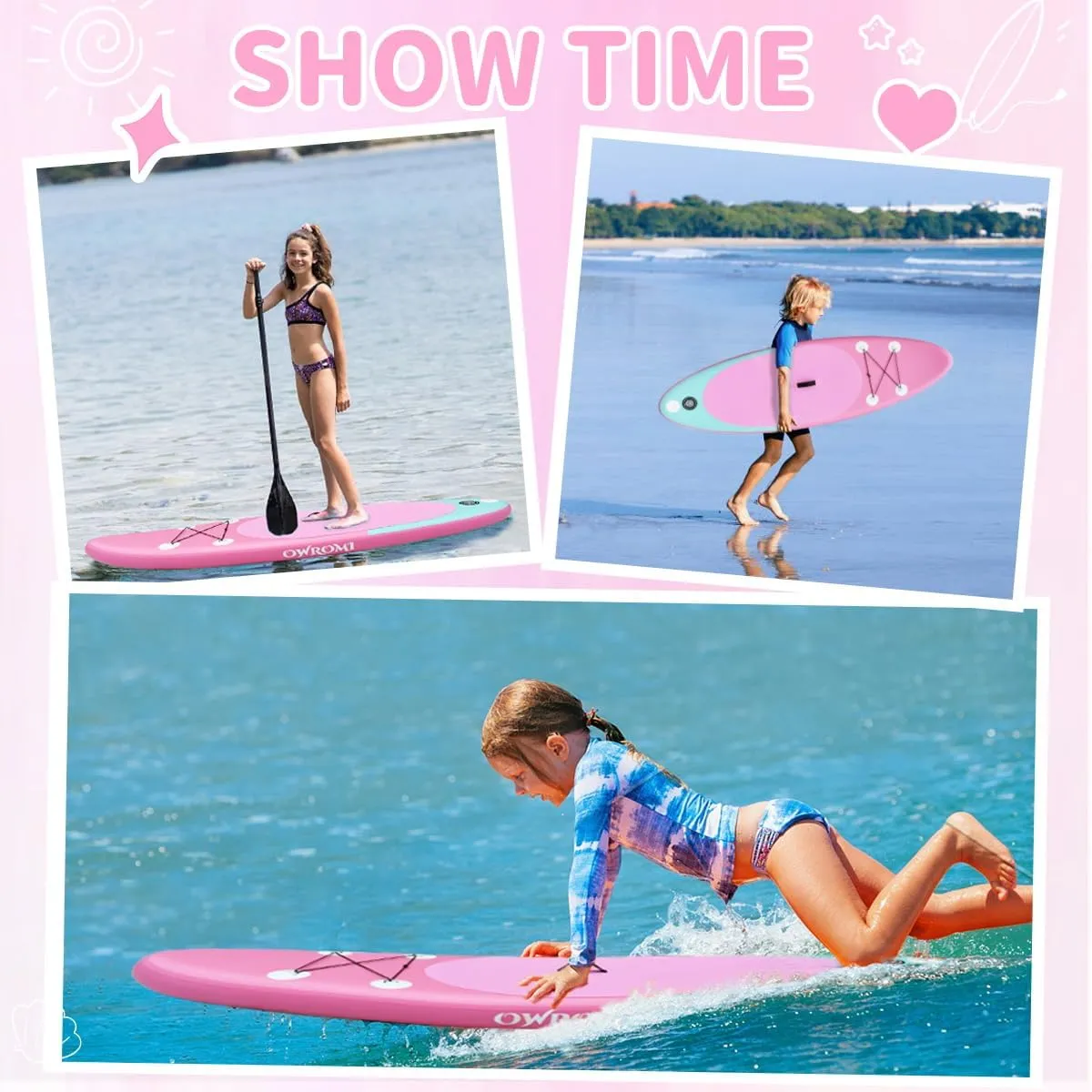 Kids Stand Up Paddle Board with Inflatable SUP Accessories, Non-Slip Comfort Deck Inflatable Paddle Board for Kid, Durable, Lightweight Fin for Youth & Kids