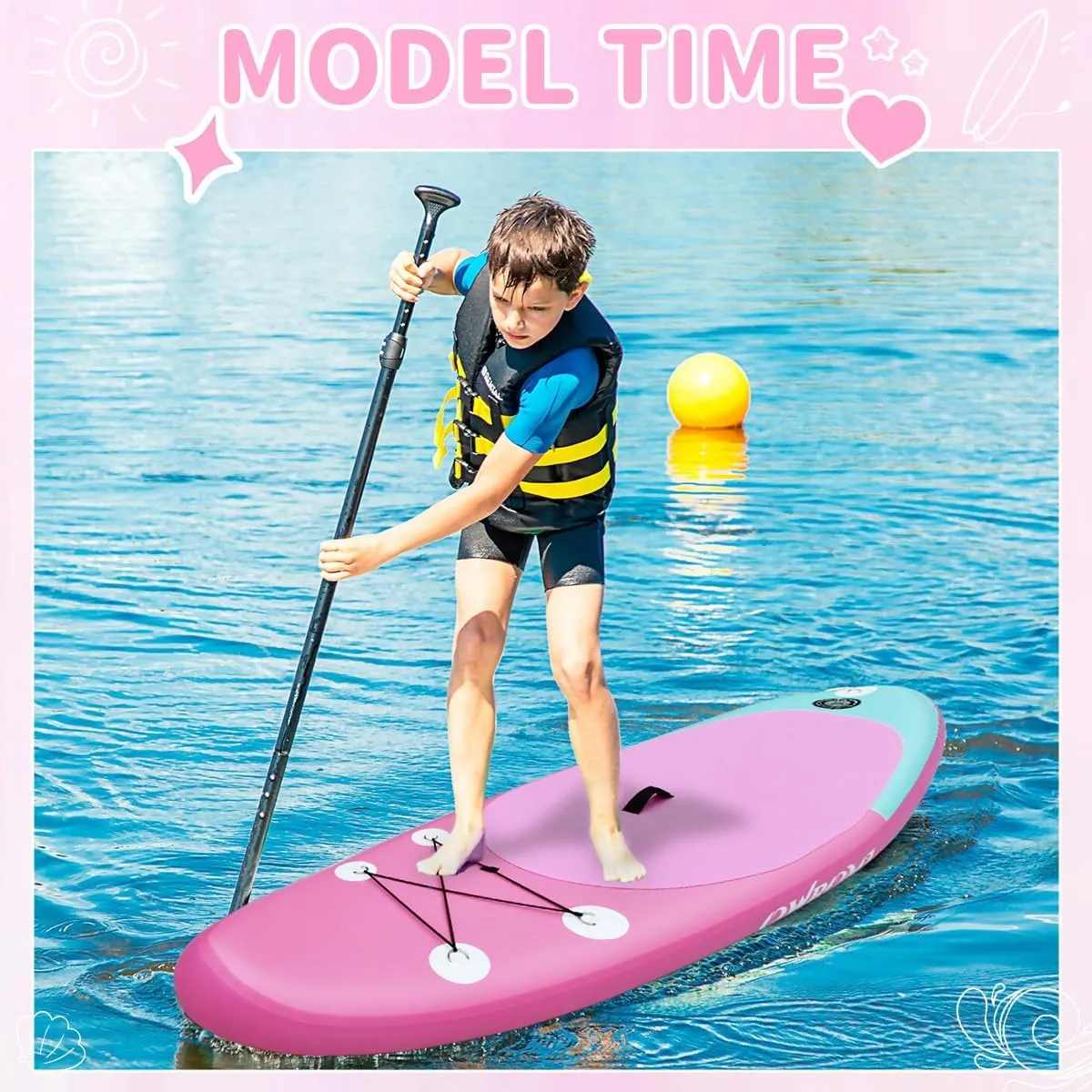 Kids Stand Up Paddle Board with Inflatable SUP Accessories, Non-Slip Comfort Deck Inflatable Paddle Board for Kid, Durable, Lightweight Fin for Youth & Kids