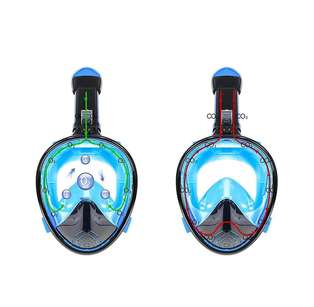 L-XL blue Anti-Fogging Anti-Leak Full Face Snorkel Mask For Adults, L-XL AZ21897