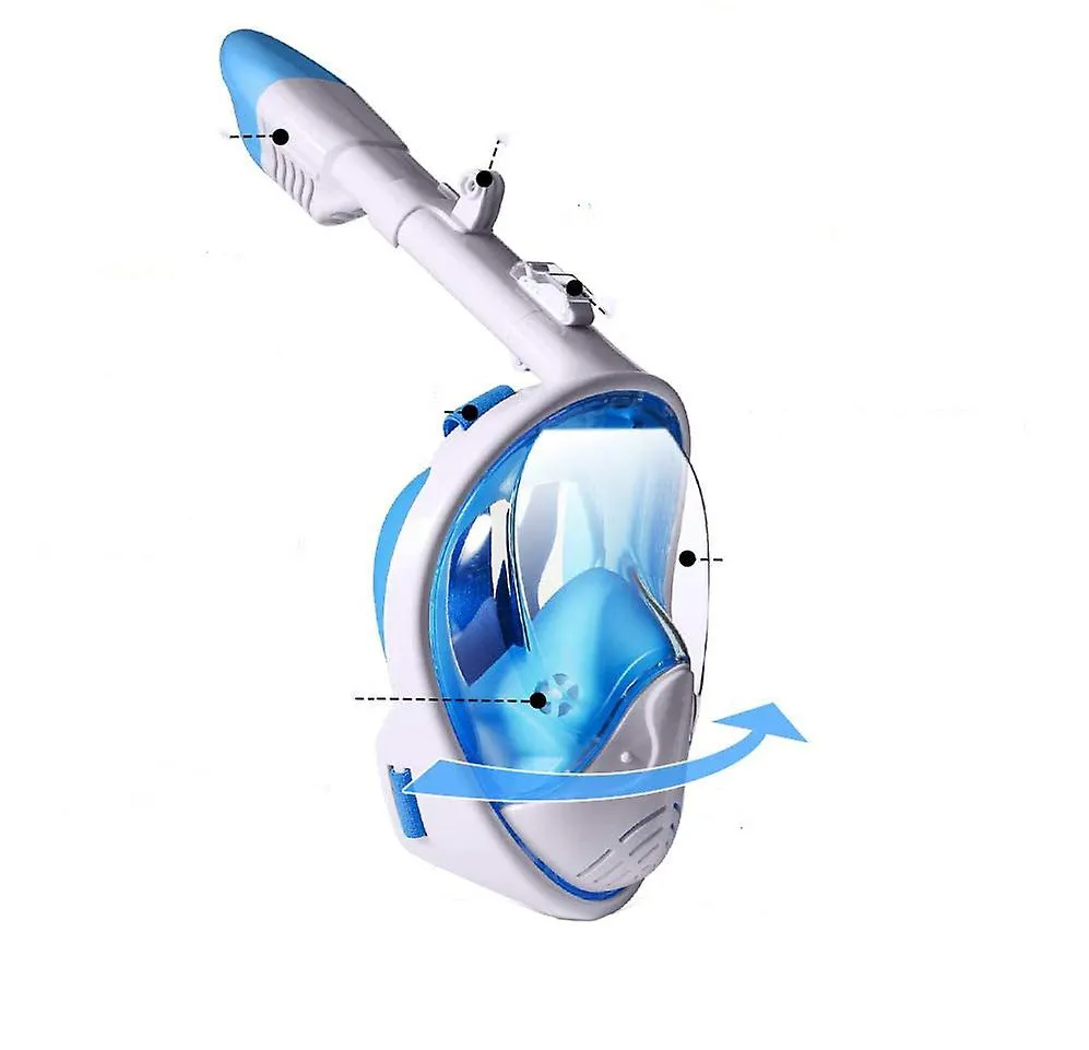 L-XL blue Anti-Fogging Anti-Leak Full Face Snorkel Mask For Adults, L-XL AZ21897